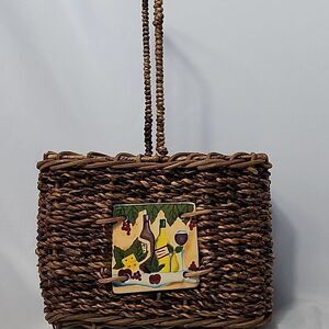 Woven Wine Bottle Gift Basket Holder Made In Phillipines